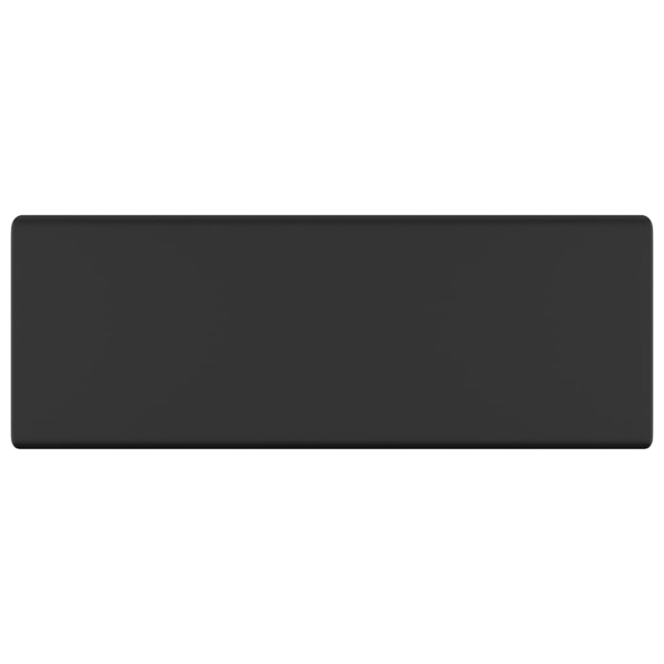 Lavabo lujoso cuadrado rebosadero cerámica negro mate 41x41