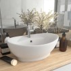 Lavabo lujoso con rebosadero  cerámica blanco mate 58,5x39 cm