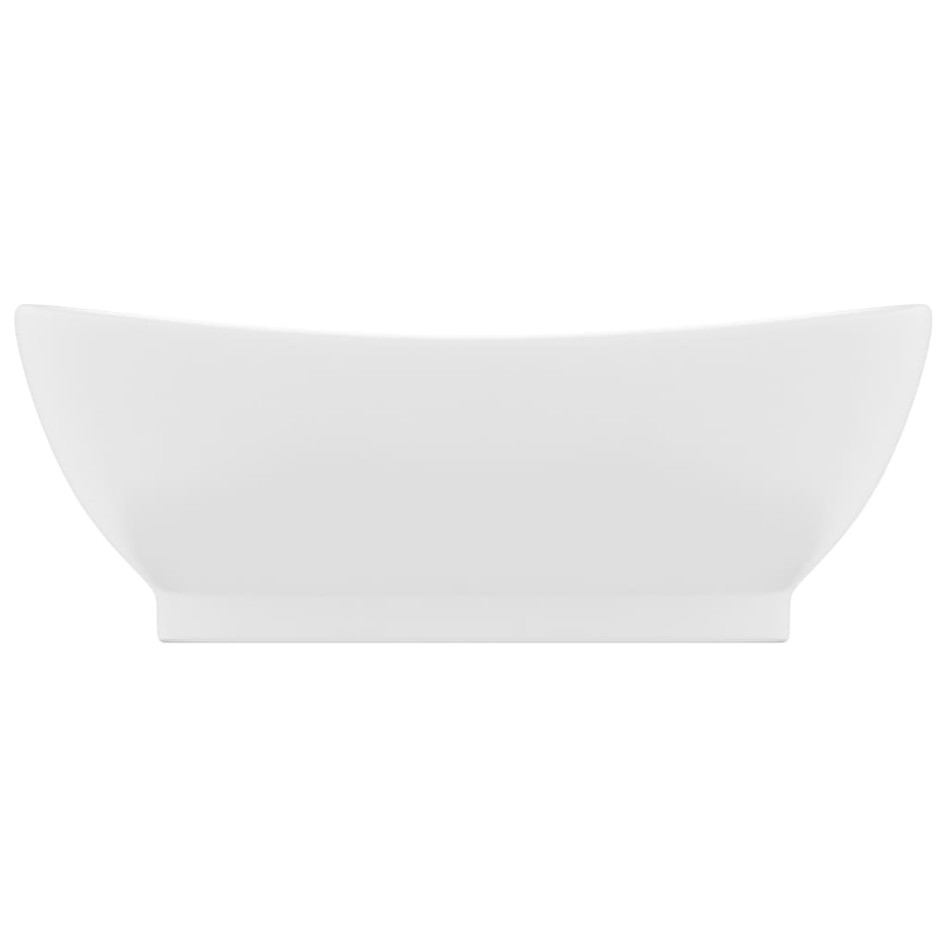Lavabo lujoso con rebosadero  cerámica blanco mate 58,5x39