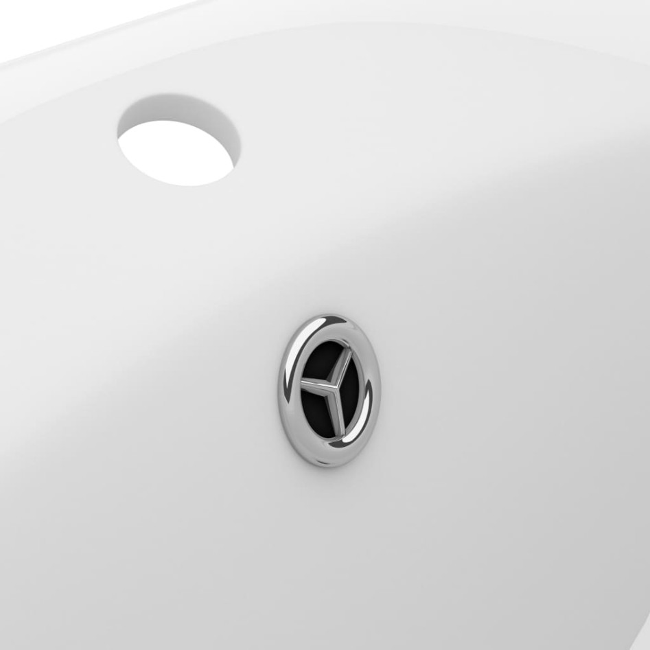 Lavabo lujoso con rebosadero  cerámica blanco mate 58,5x39