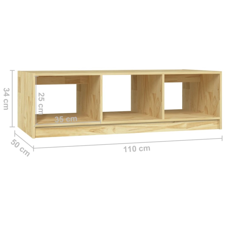 Mesa de centro de madera maciza de pino 110x50x34