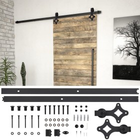 Kit de herrajes para puertas correderas SKIEN acero negro