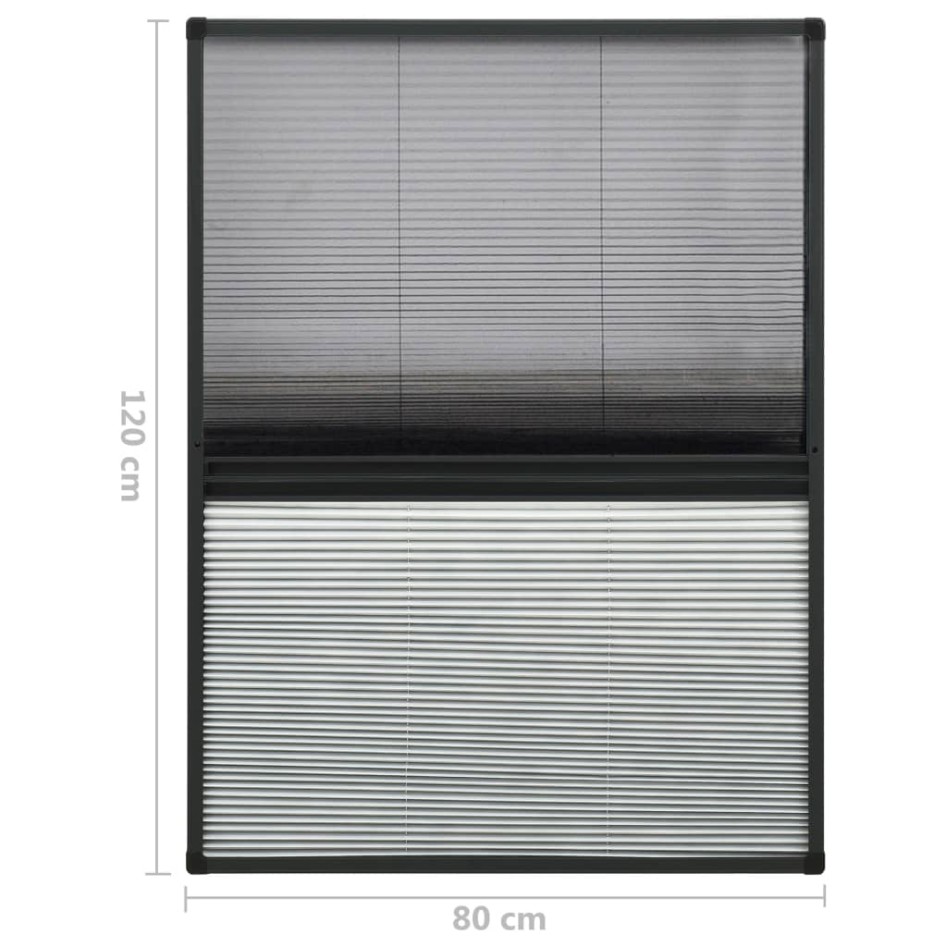 Mosquitera plisada para ventanas aluminio con sombra 80x120