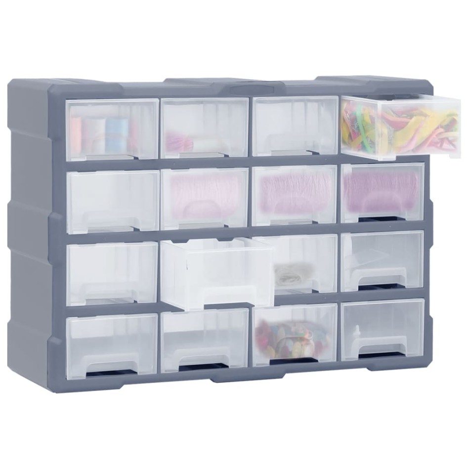 Organizador multicajones con 16 cajones medianos 52x16x37