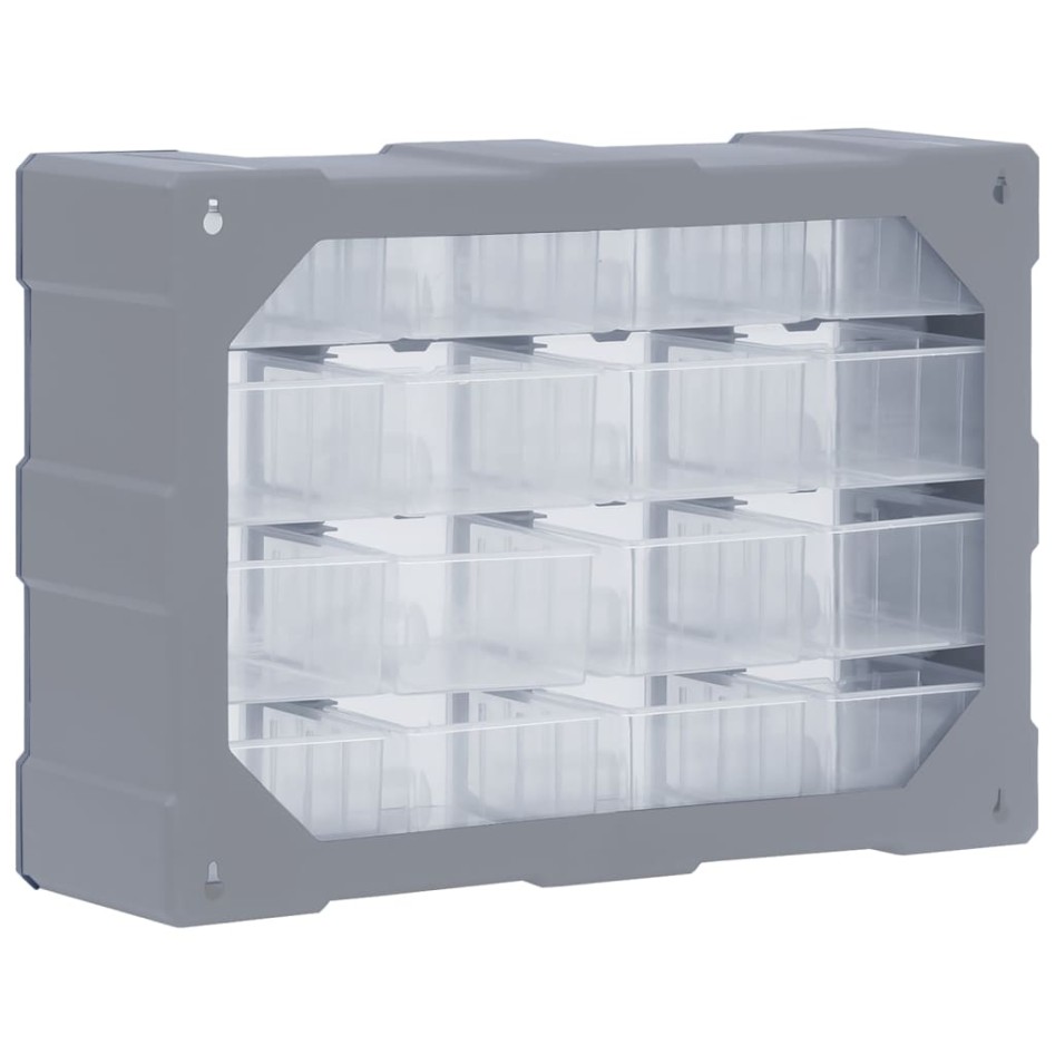 Organizador multicajones con 16 cajones medianos 52x16x37