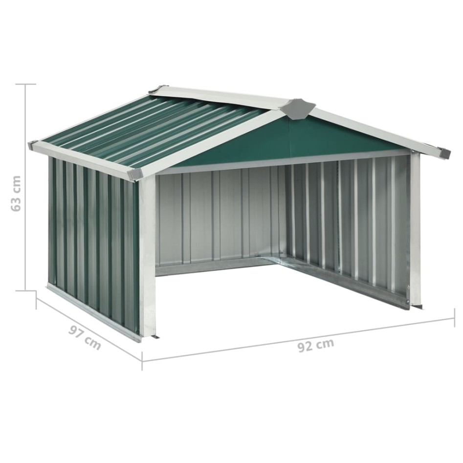 Cobertizo para cortacésped acero galvanizado verde 92x97x63