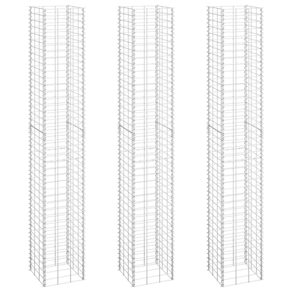 Arriates de gaviones 3 unidades hierro 30x30x200