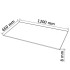 Tablero de mesa de cristal templado cuadrado 1200x650