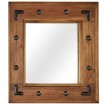 Espejo de madera maciza de acacia 50x50 cm