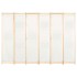 Biombo divisor de 6 paneles de tela color crema 240x170x4