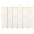 Biombo divisor de 6 paneles de tela color crema 240x170x4