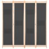 Biombo divisor de 4 paneles de tela gris 160x170x4