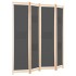 Biombo divisor de 4 paneles de tela gris 160x170x4