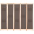 Biombo divisor de 5 paneles de tela marrón 200x170x4