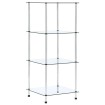 Estantería 4 niveles cristal templado transparente 40x40x100 cm