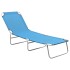 Tumbona plegable de acero y tela azul