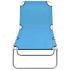 Tumbona plegable de acero y tela azul