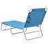 Tumbona plegable de acero y tela azul