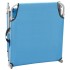 Tumbona plegable de acero y tela azul