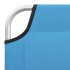Tumbona plegable de acero y tela azul