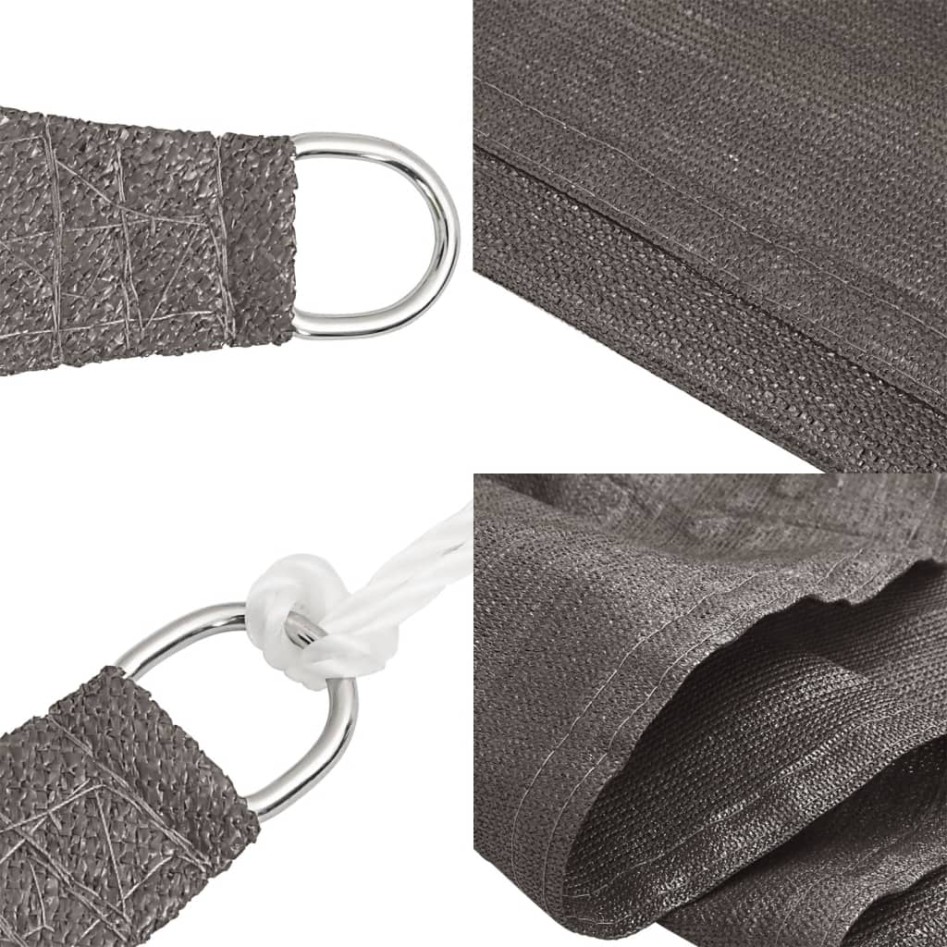Toldo de vela gris antracita HDPE 160 g/m² 5x8