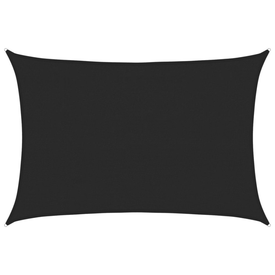 Toldo de vela HDPE negro 160 g/m² 4x6