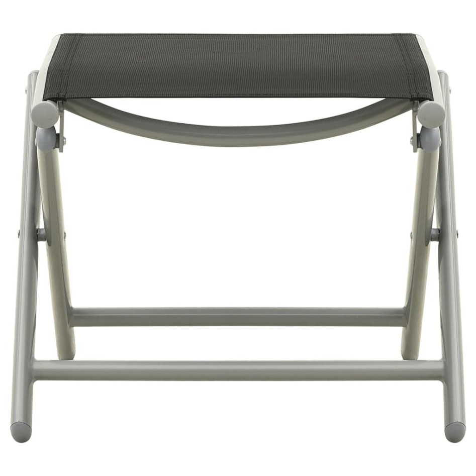 Reposapiés plegable textilene y aluminio negro y