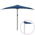Sombrilla balcón semicircular palo aluminio azul 300x155x223