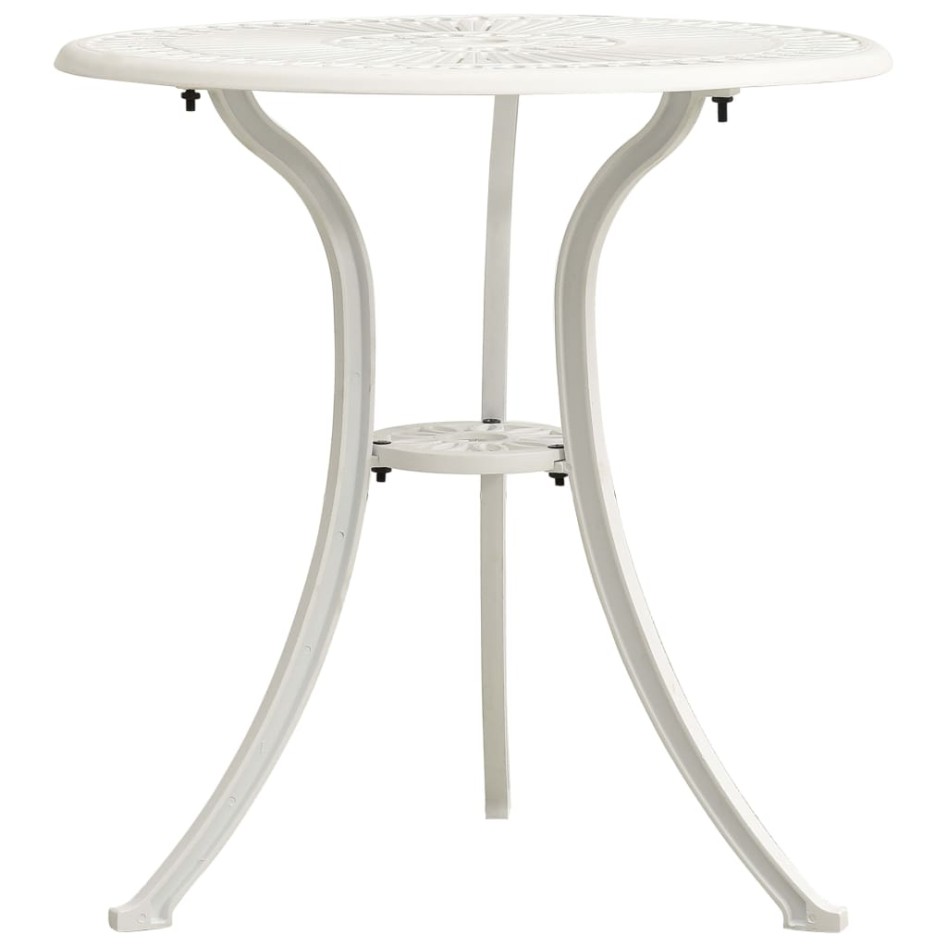 Mesa de jardín aluminio fundido blanco 62x62x65