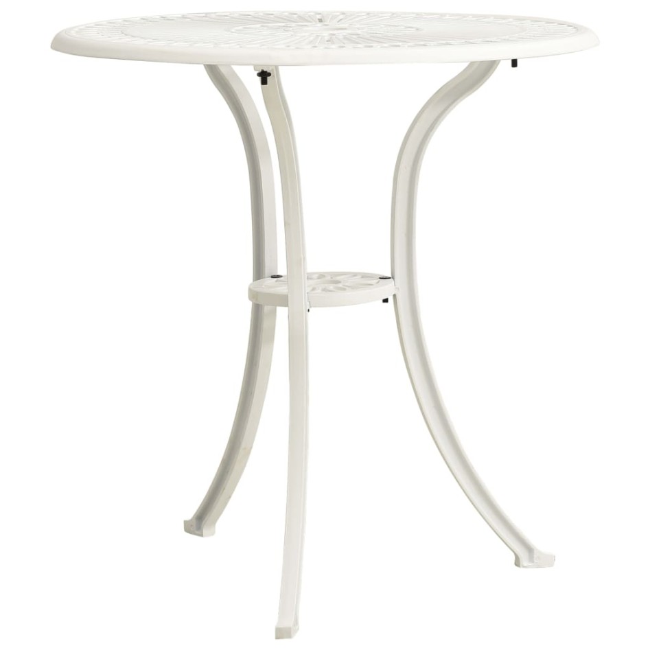 Mesa de jardín aluminio fundido blanco 62x62x65