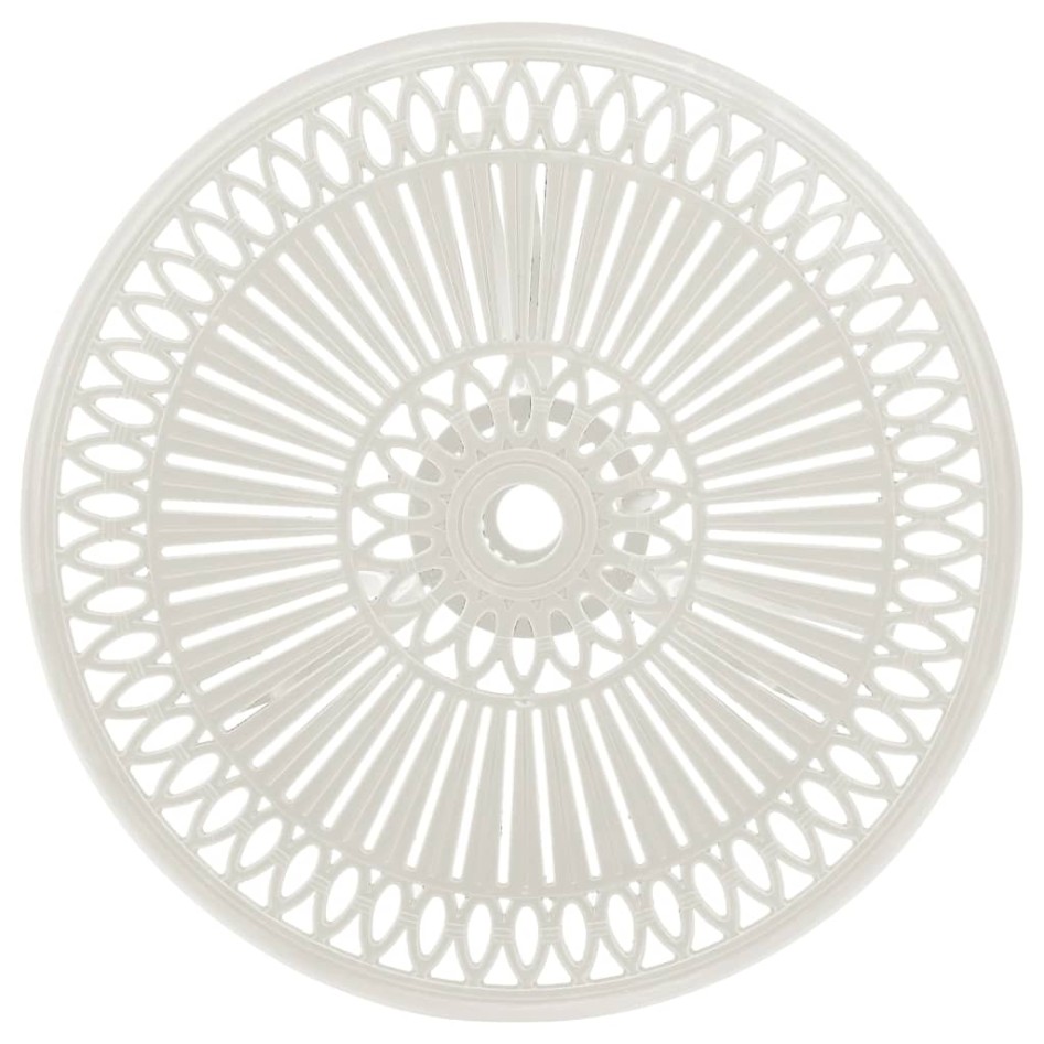 Mesa de jardín aluminio fundido blanco 62x62x65