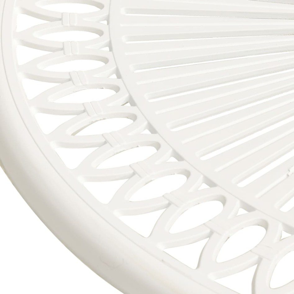 Mesa de jardín aluminio fundido blanco 62x62x65