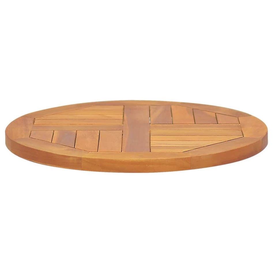 Superficie de mesa redonda madera maciza de teca 2,5 cm 50