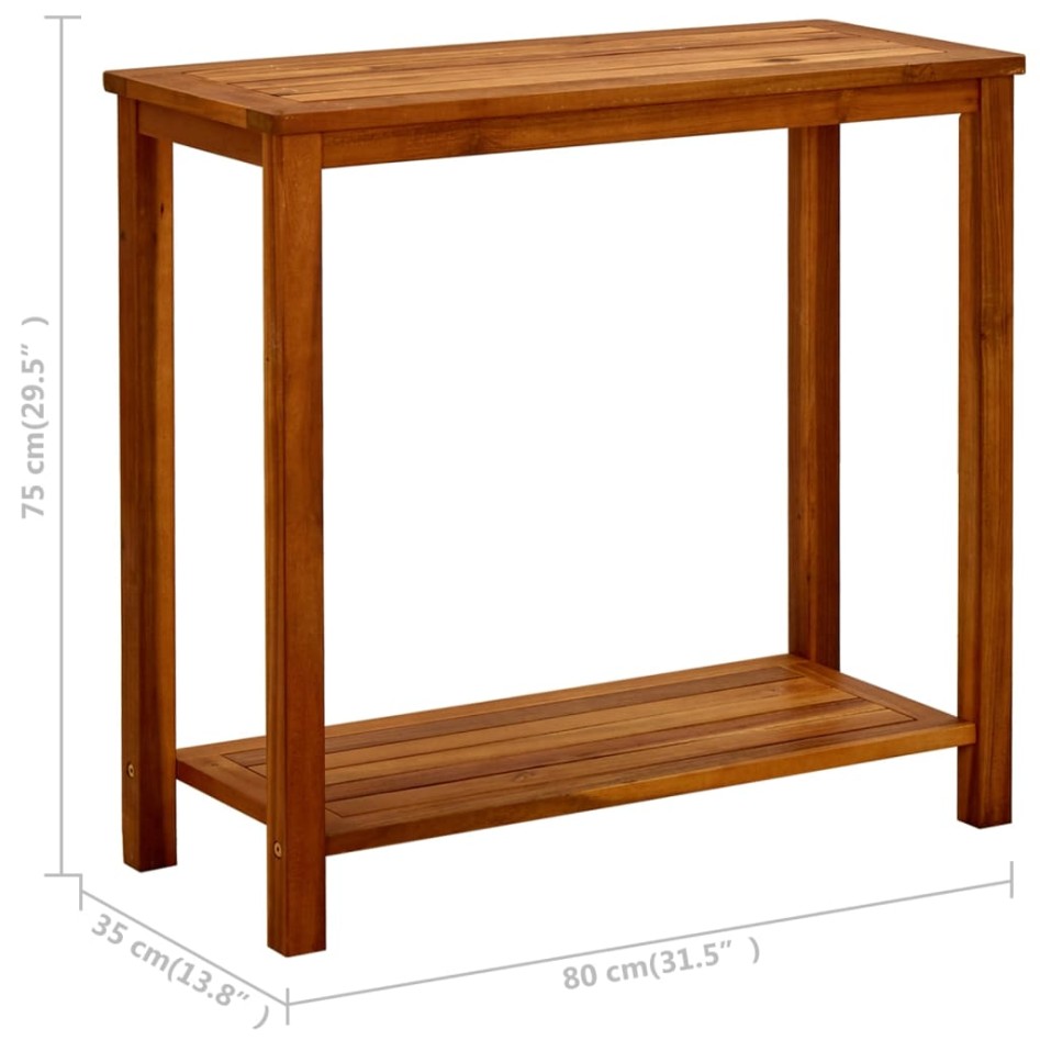 Mesa consola de jardín madera maciza de acacia 80x35x75