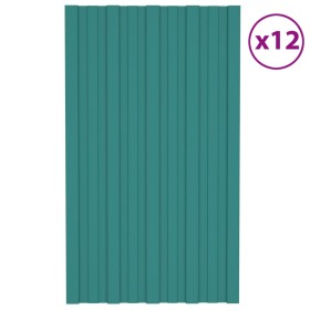 Panel para tejado acero galvanizado verde 12 unidades 80x45