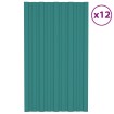 Panel para tejado acero galvanizado verde 12 unidades 80x45 cm