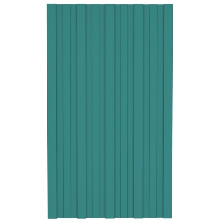 Panel para tejado acero galvanizado verde 12 unidades 80x45