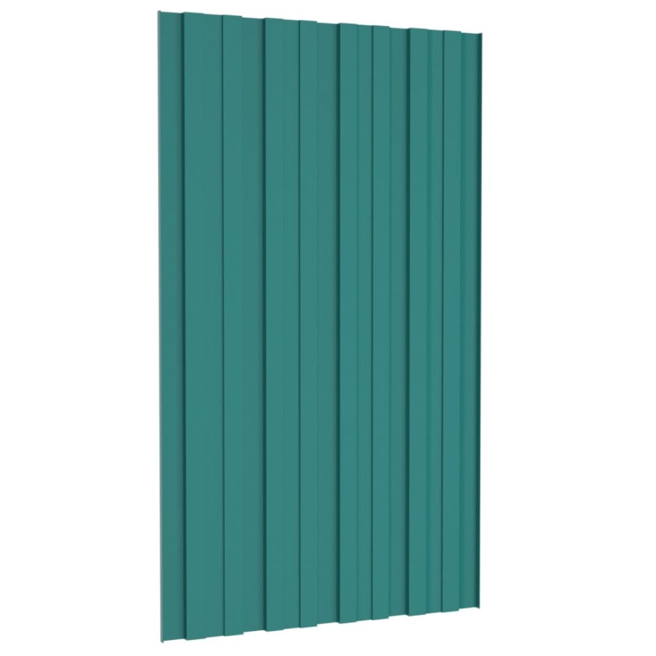 Panel para tejado acero galvanizado verde 12 unidades 80x45