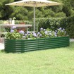 Jardinera arriate acero recubrimiento polvo verde 224x80x36 cm