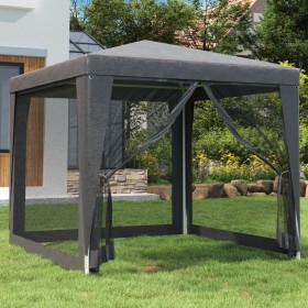 Carpa para fiestas 4 paredes malla HDPE gris antracita