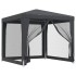 Carpa para fiestas 4 paredes malla HDPE gris antracita