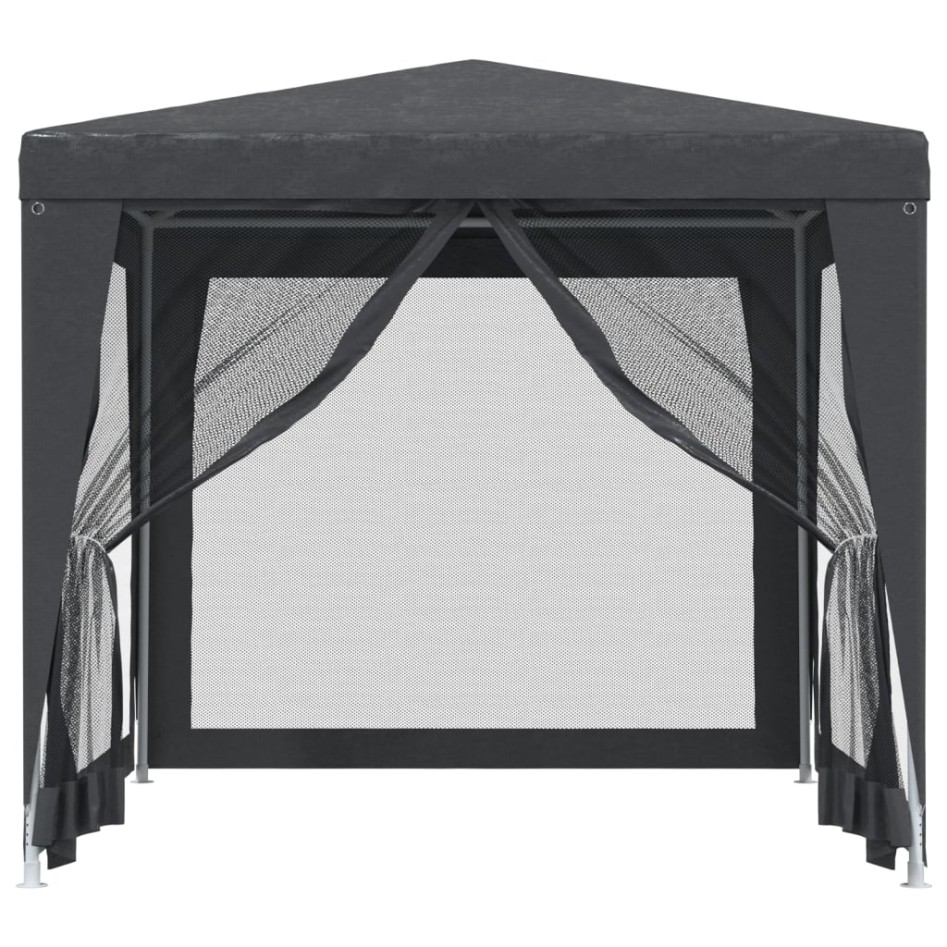 Carpa para fiestas 4 paredes malla HDPE gris antracita