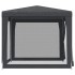 Carpa para fiestas 4 paredes malla HDPE gris antracita