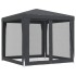 Carpa para fiestas 4 paredes malla HDPE gris antracita