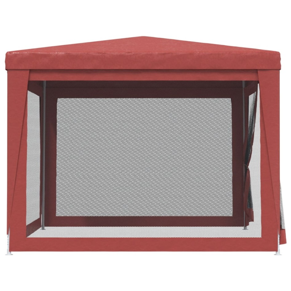 Carpa para fiestas con 4 paredes de malla HDPE rojo 3x3