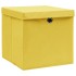 Cajas de almacenaje con tapas 10 uds amarillo 28x28x28