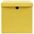 Cajas de almacenaje con tapas 10 uds amarillo 28x28x28