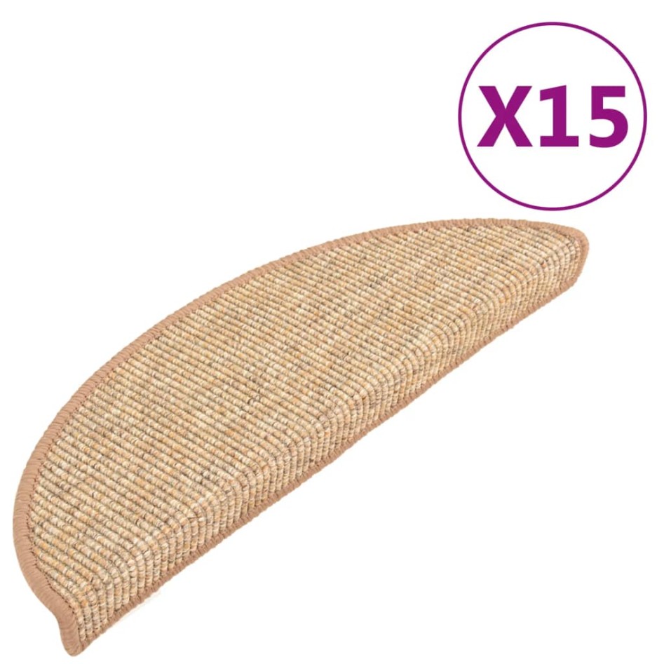 Alfombrilla autoadhesiva escalera 15 uds marrón claro