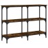 Mesa consola madera de ingeniería roble ahumado 100x29x75