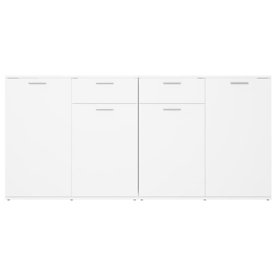 Aparador de madera de ingeniería negro 160x36x75